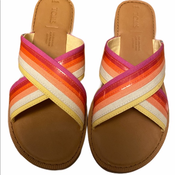 TOMS Womens Viv Open Toe Casual Slide Sandals - Picture 5 of 6